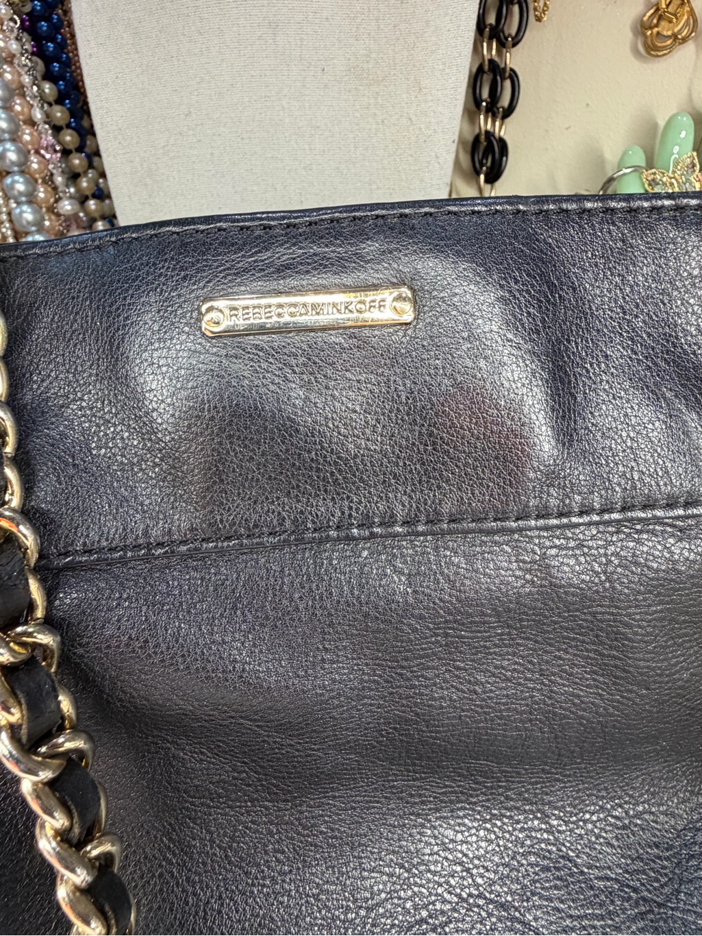Rebecca Minkoff Swing Convertible Purse Black Leather Chain Strap Vintage Bag — image 2 of 8